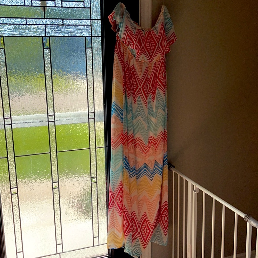 Strapless multicolored dress